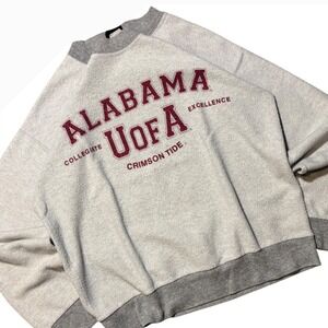 Vintage TSI Alabama Crimson Tide U of A Sweatshirt Mens Medium Grey Made in USA